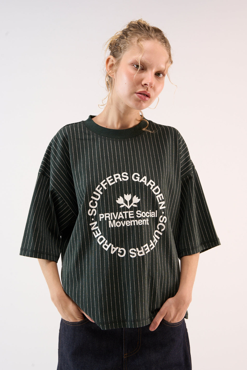 Pinstripe Green T-Shirt