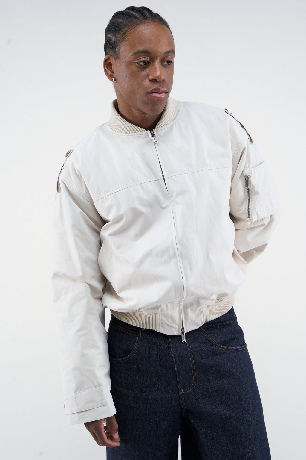 London Ecru Bomber Jacket