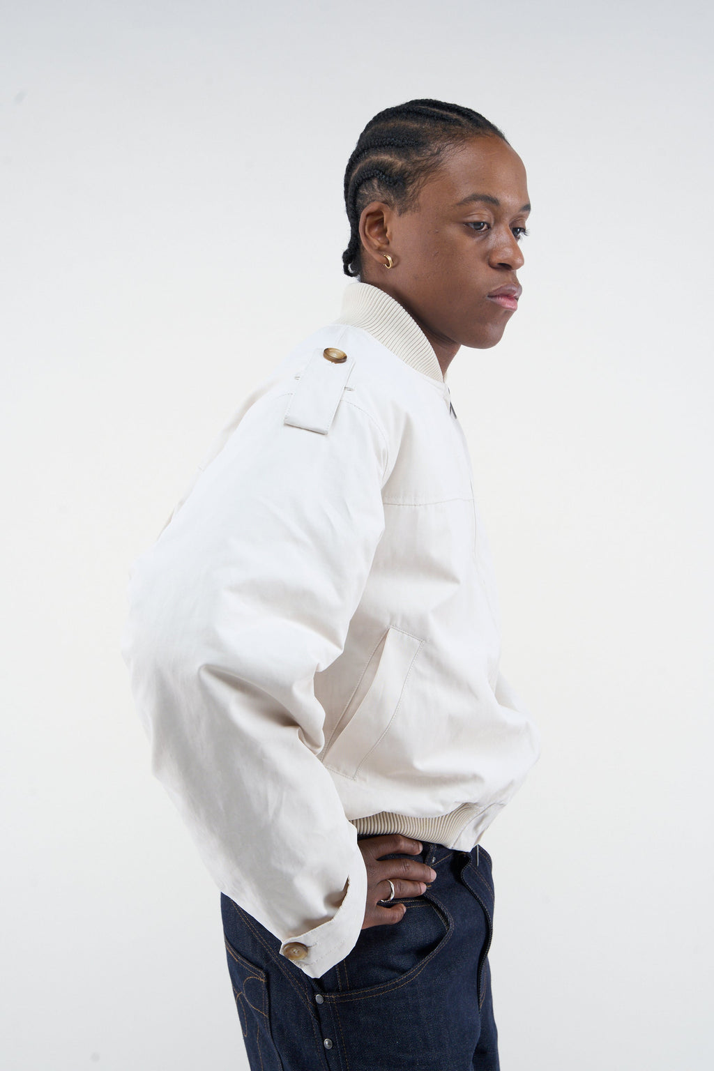 London Ecru Bomber Jacket