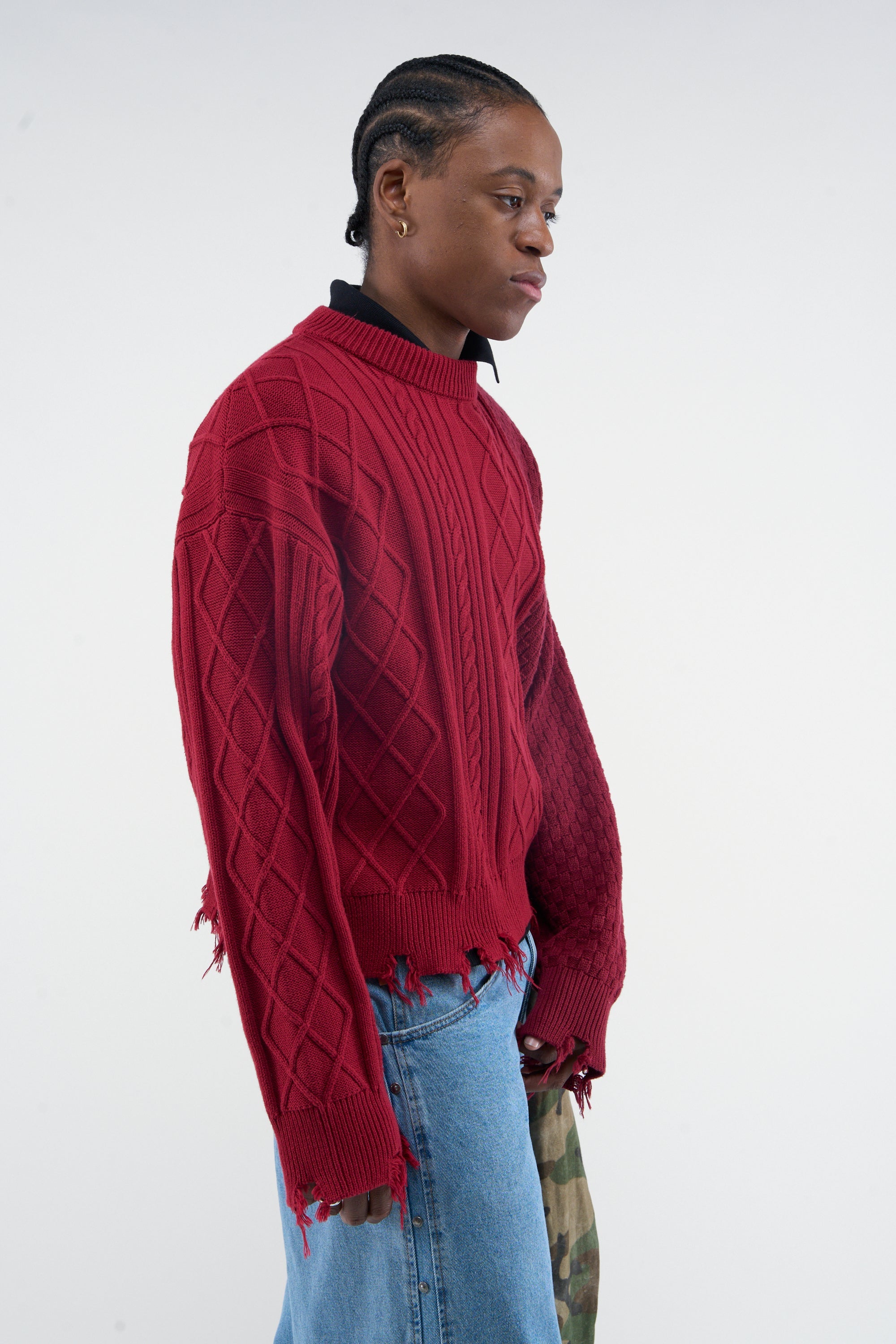 Split Burgundy Knit