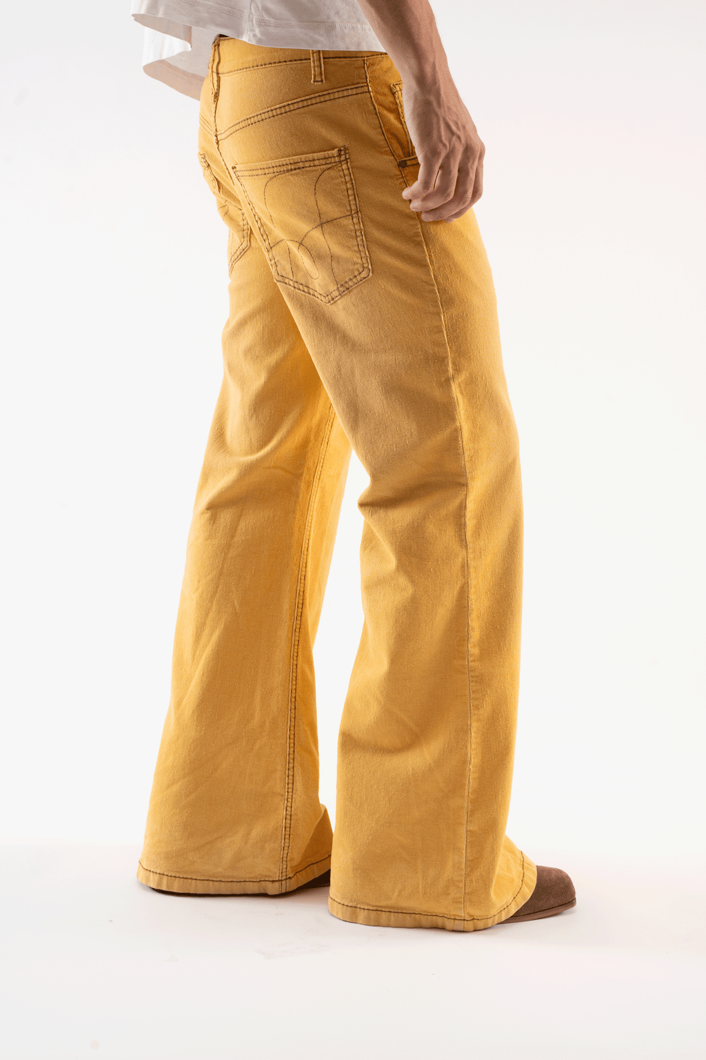Corduroy Flared Yellow Pants