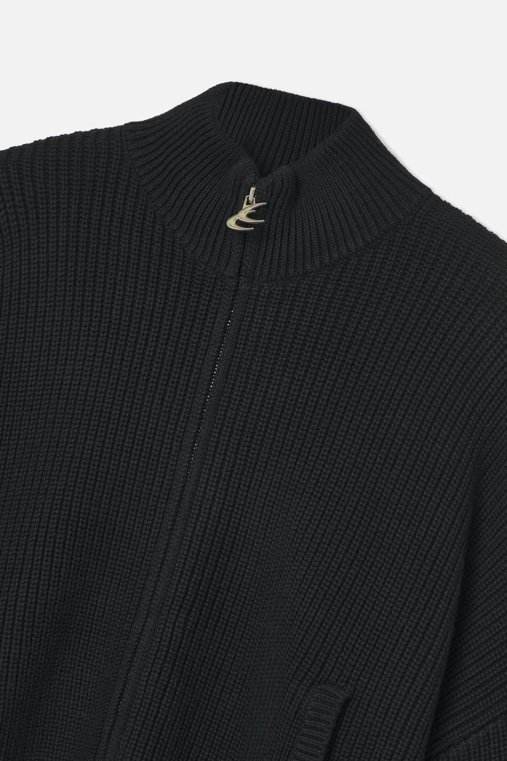 Delore Black Knit Zipper