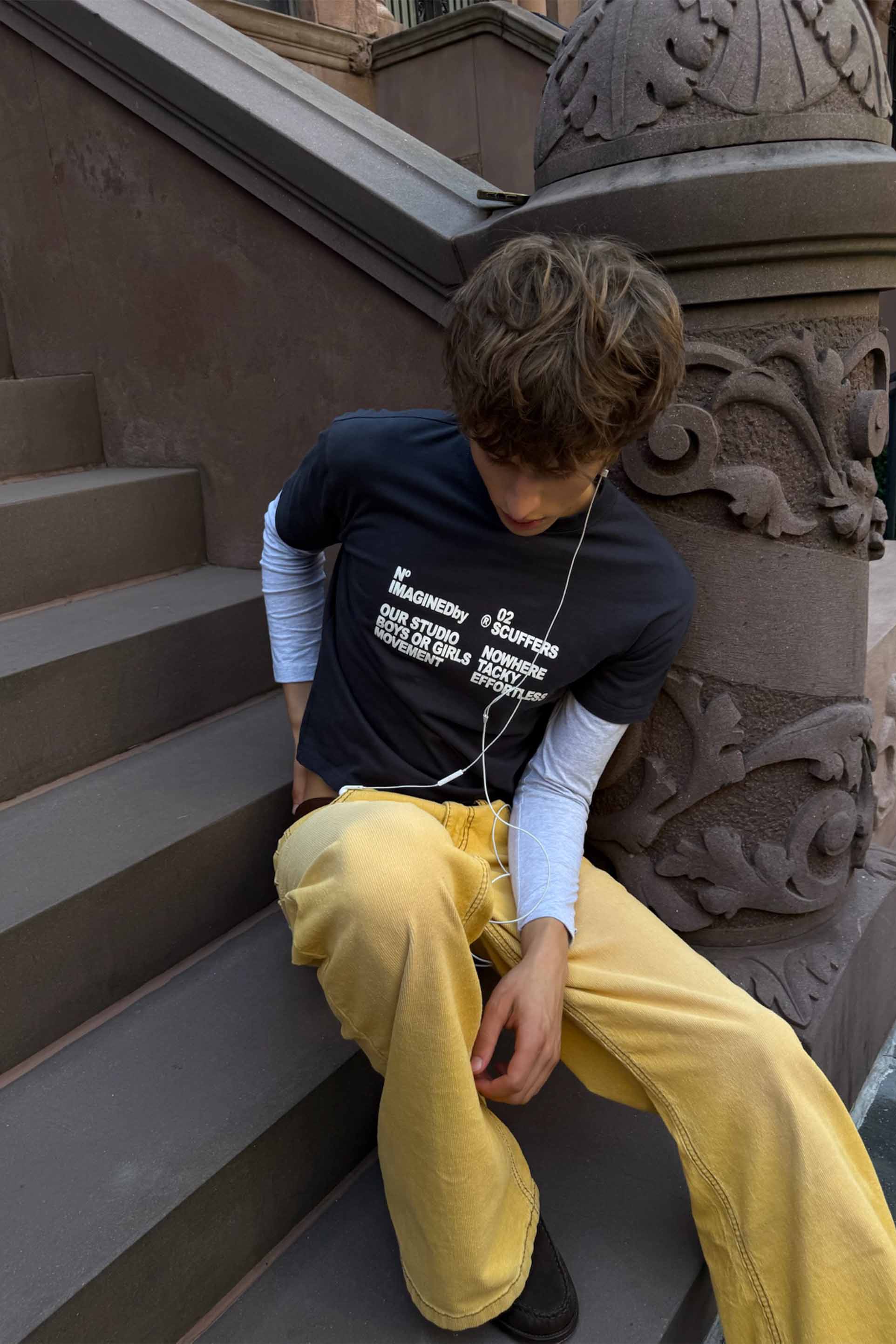 Corduroy Flared Yellow Pants