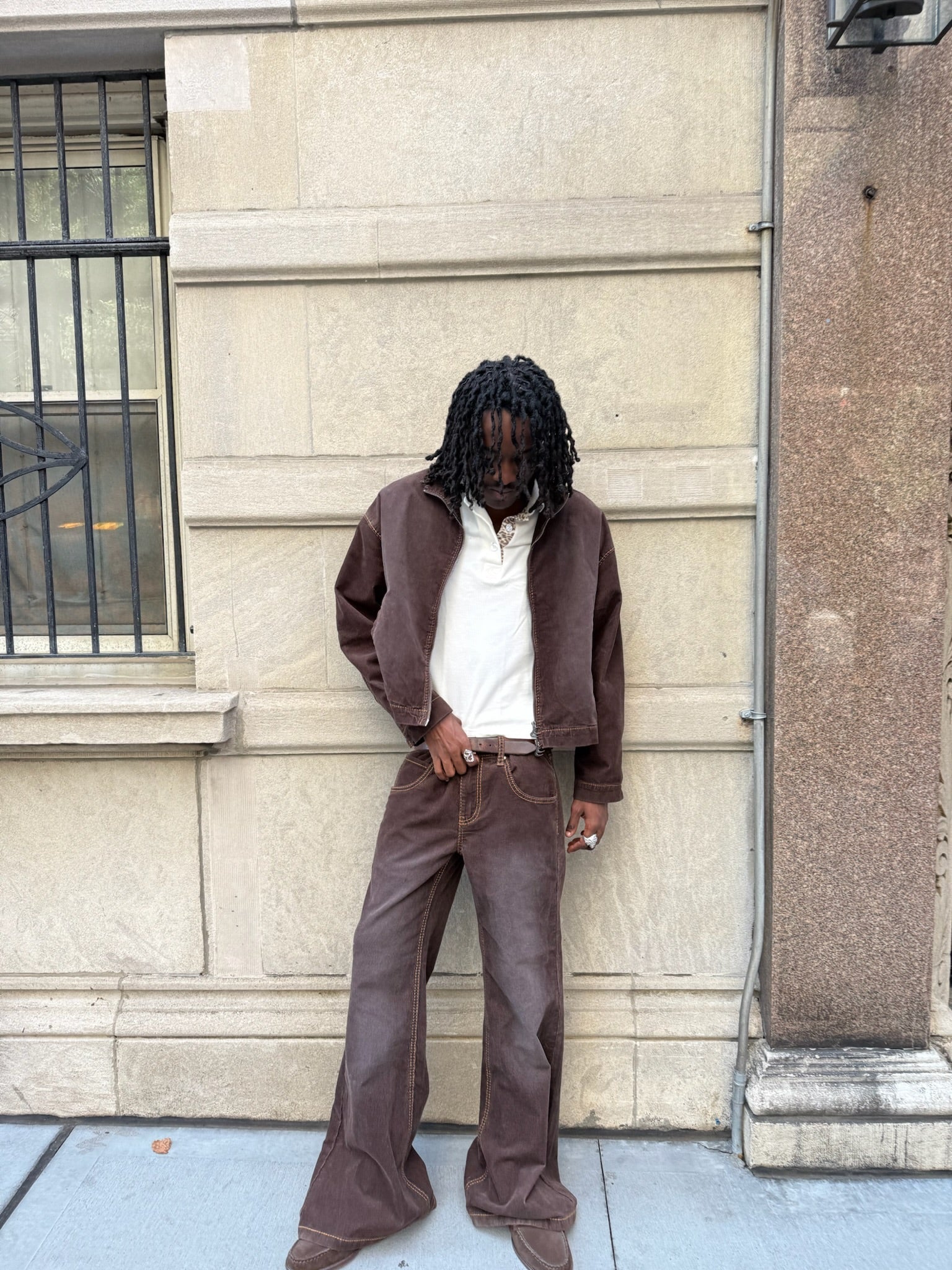 Corduroy Flared Brown Pants