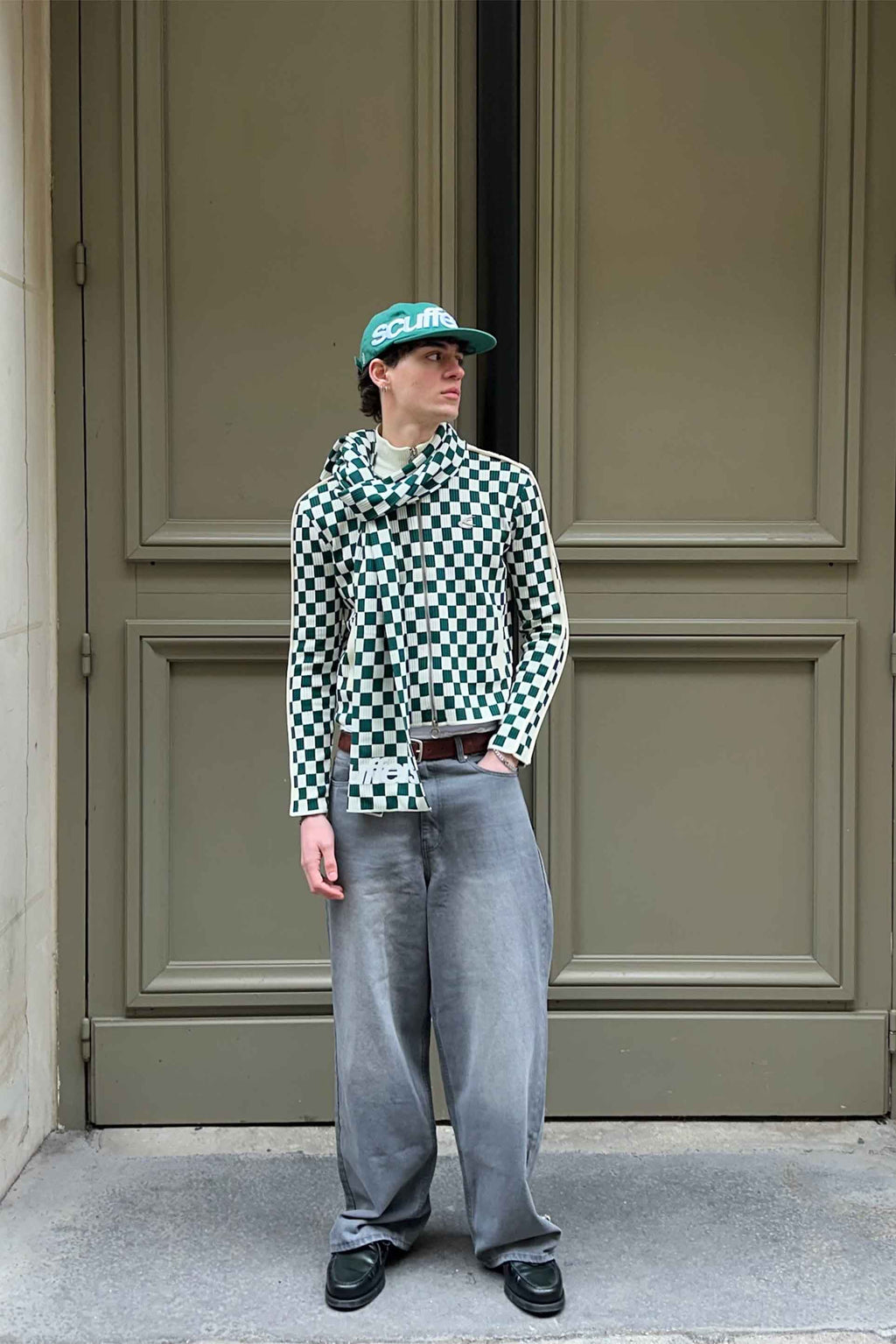 Monaco Green Checkered Zipper