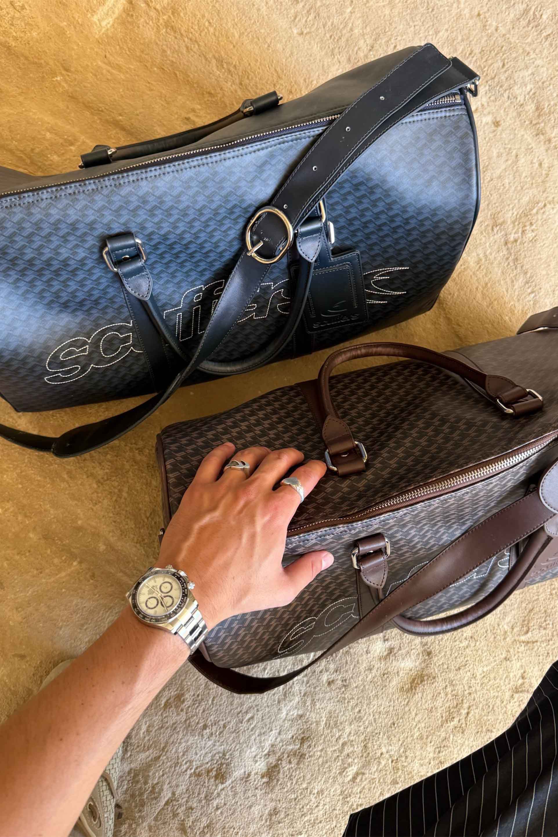 Monogram Navy Duffle Bag