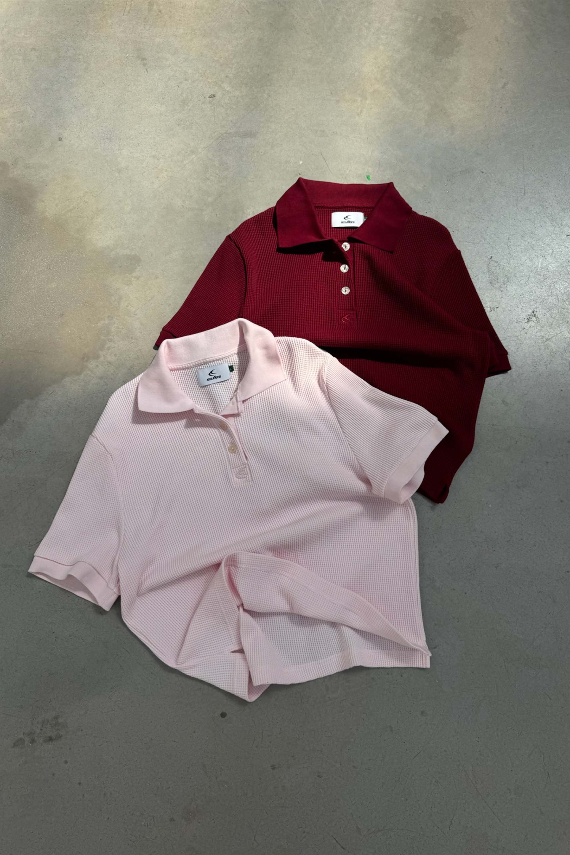 Waffle Burgundy Polo
