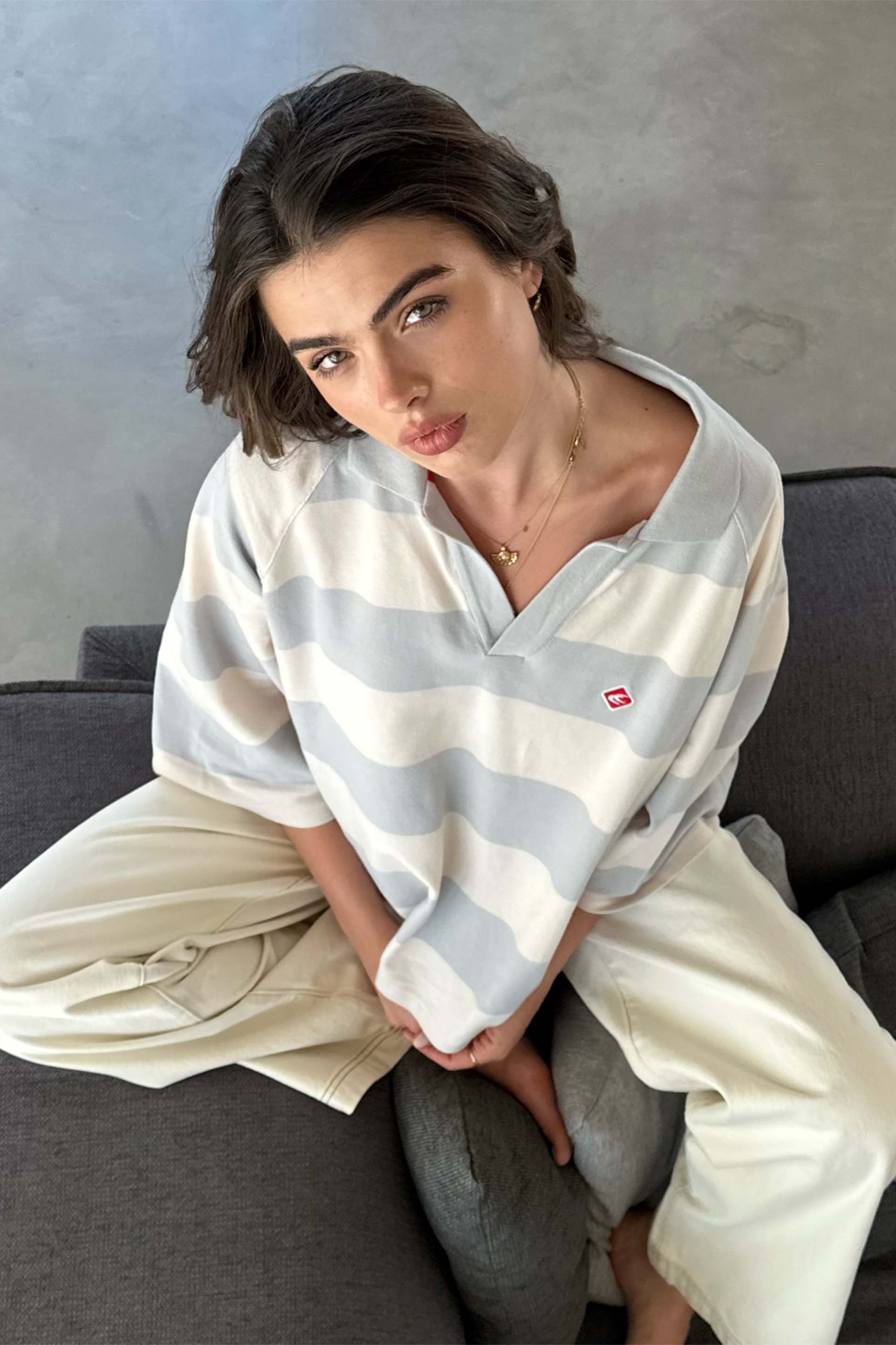 Signature Light Blue Striped Polo