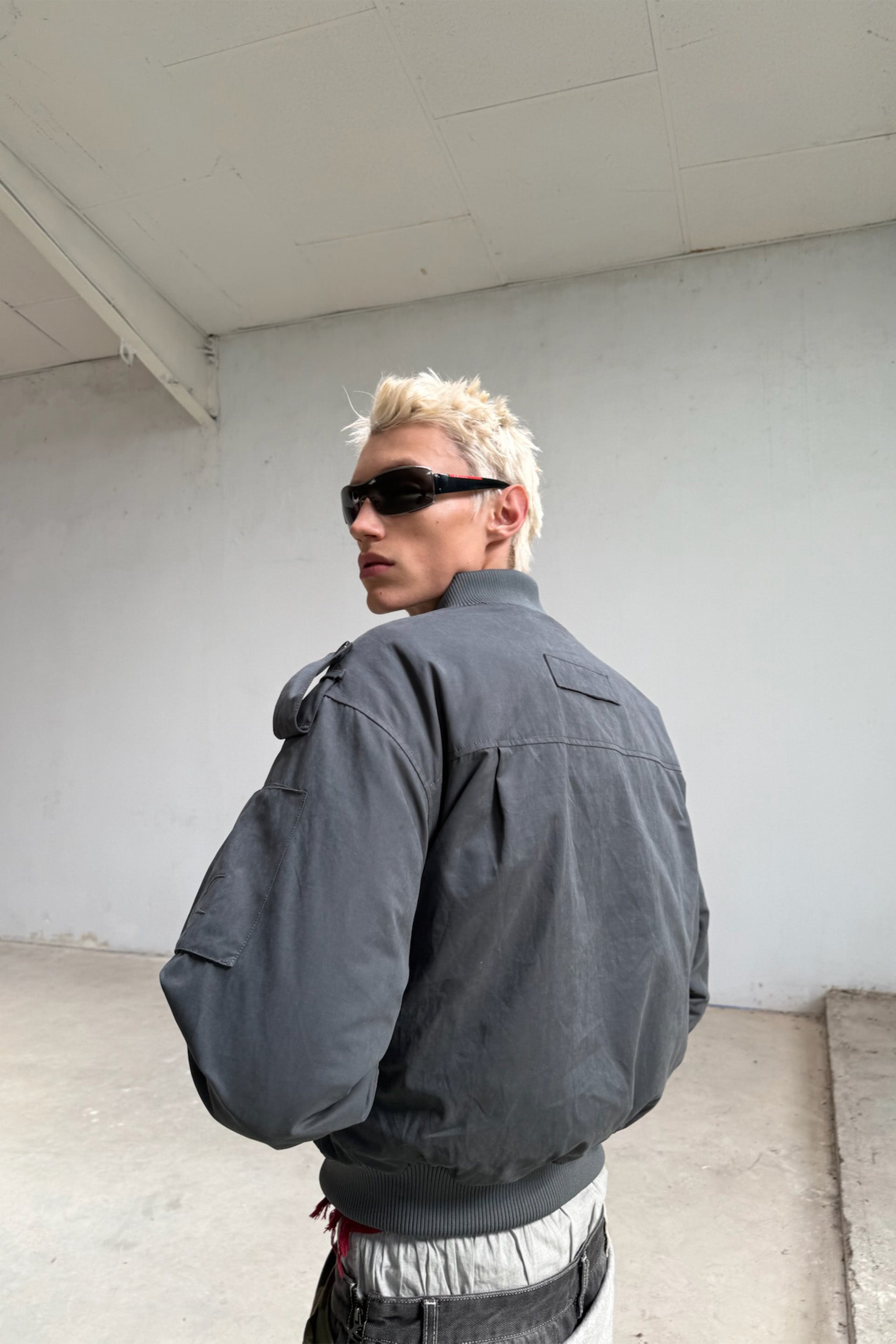 London Dark Grey Bomber Jacket