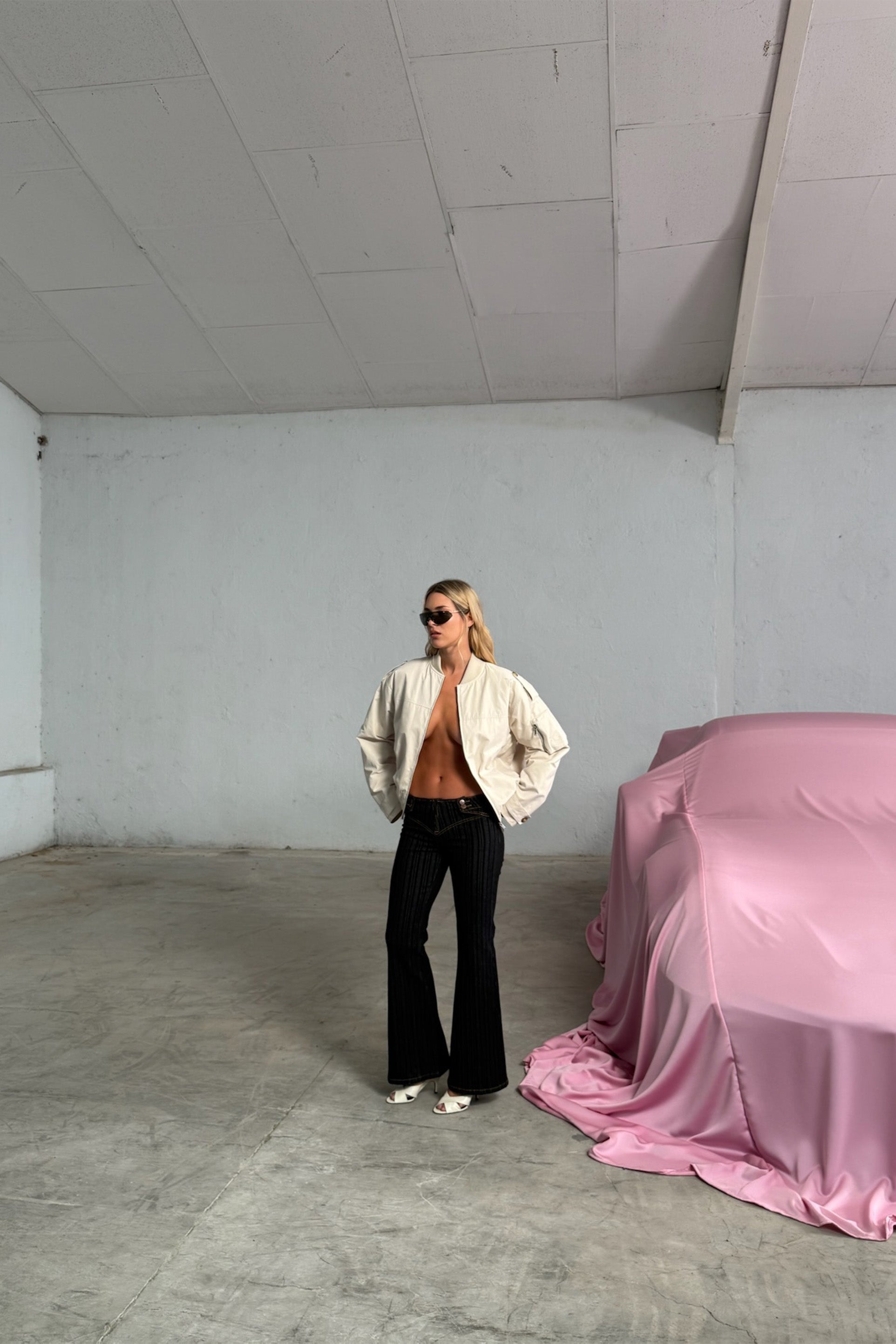 London Ecru Bomber Jacket