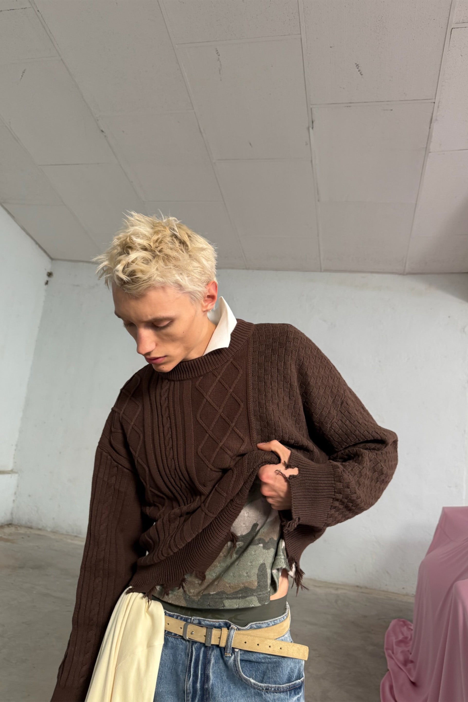 Split Brown Knit