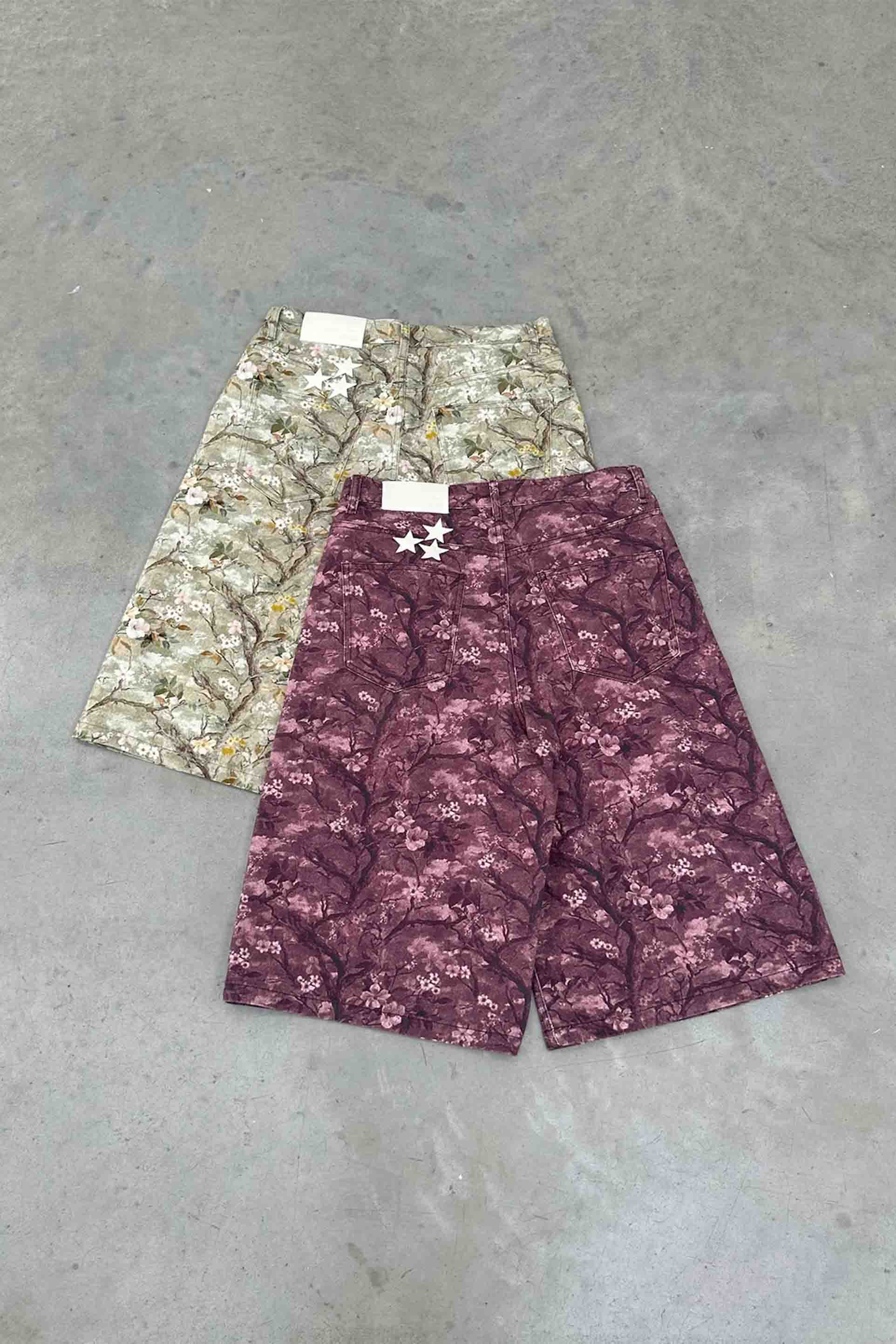 Real Flower Burgundy Jumbo Shorts