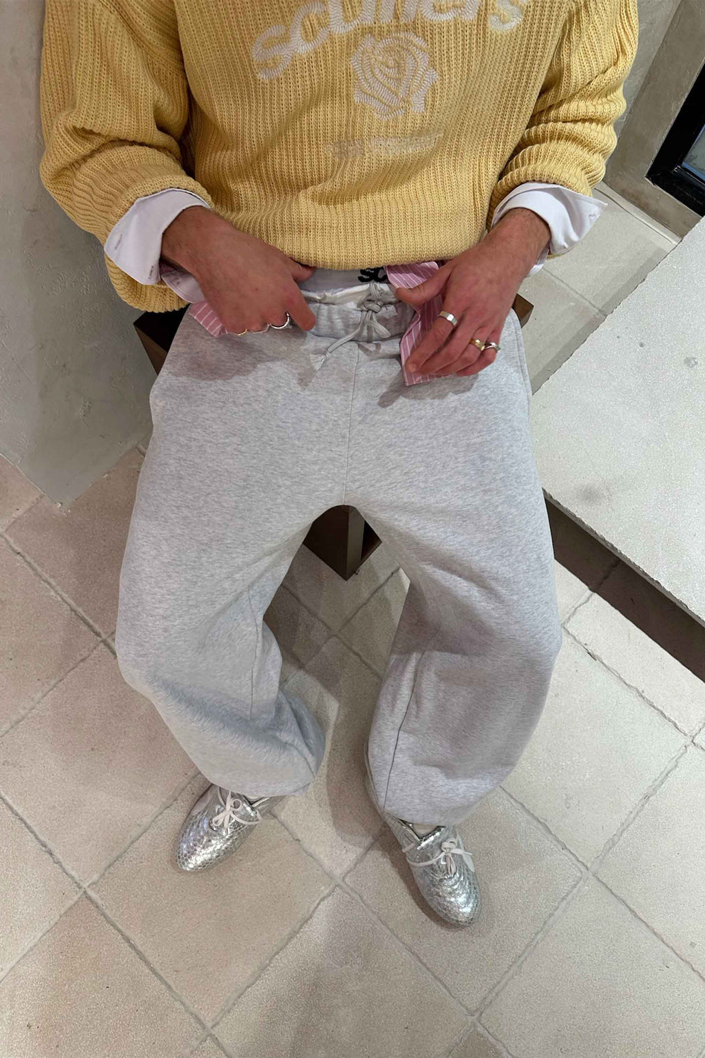 Everyday Grey Melange Pants