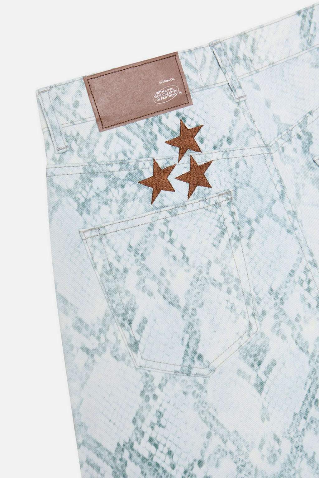 Jumbo Light Blue Snakeprint Shorts