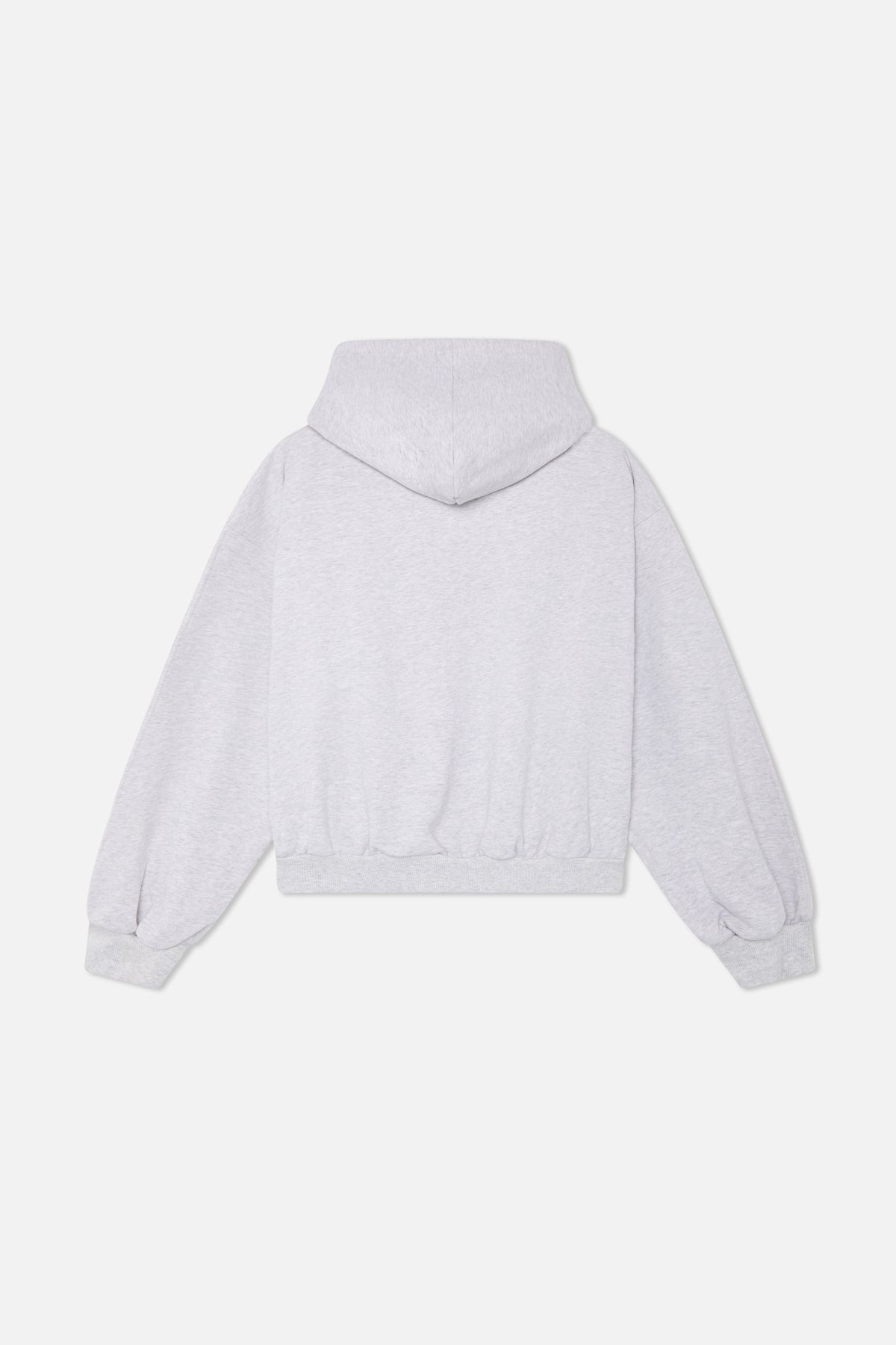 Logo Grey Melange Zipped Hoodie