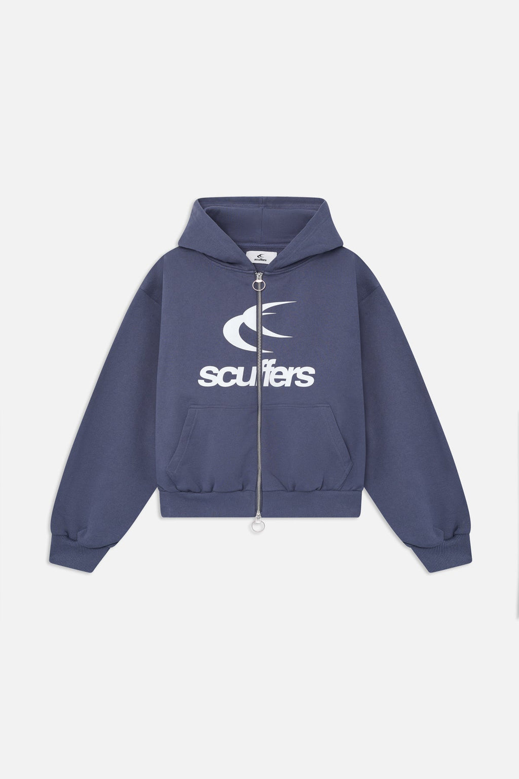 Logo Navy Zipped Hoodie