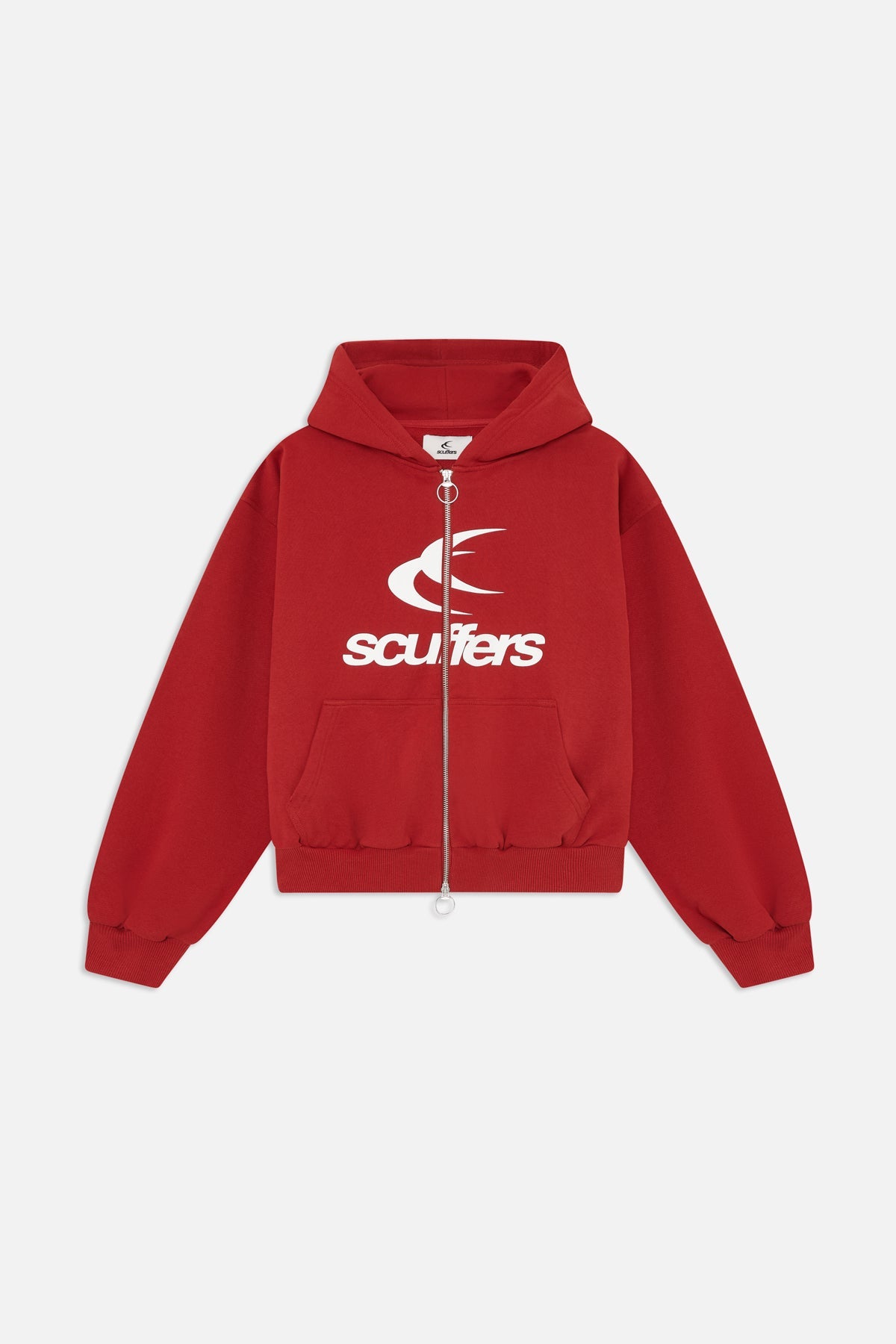 Logo Red Zipped Hoodie