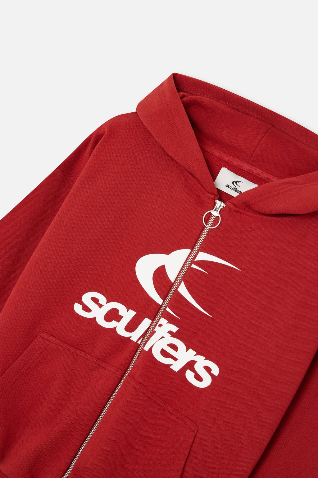 Logo Red Zipped Hoodie