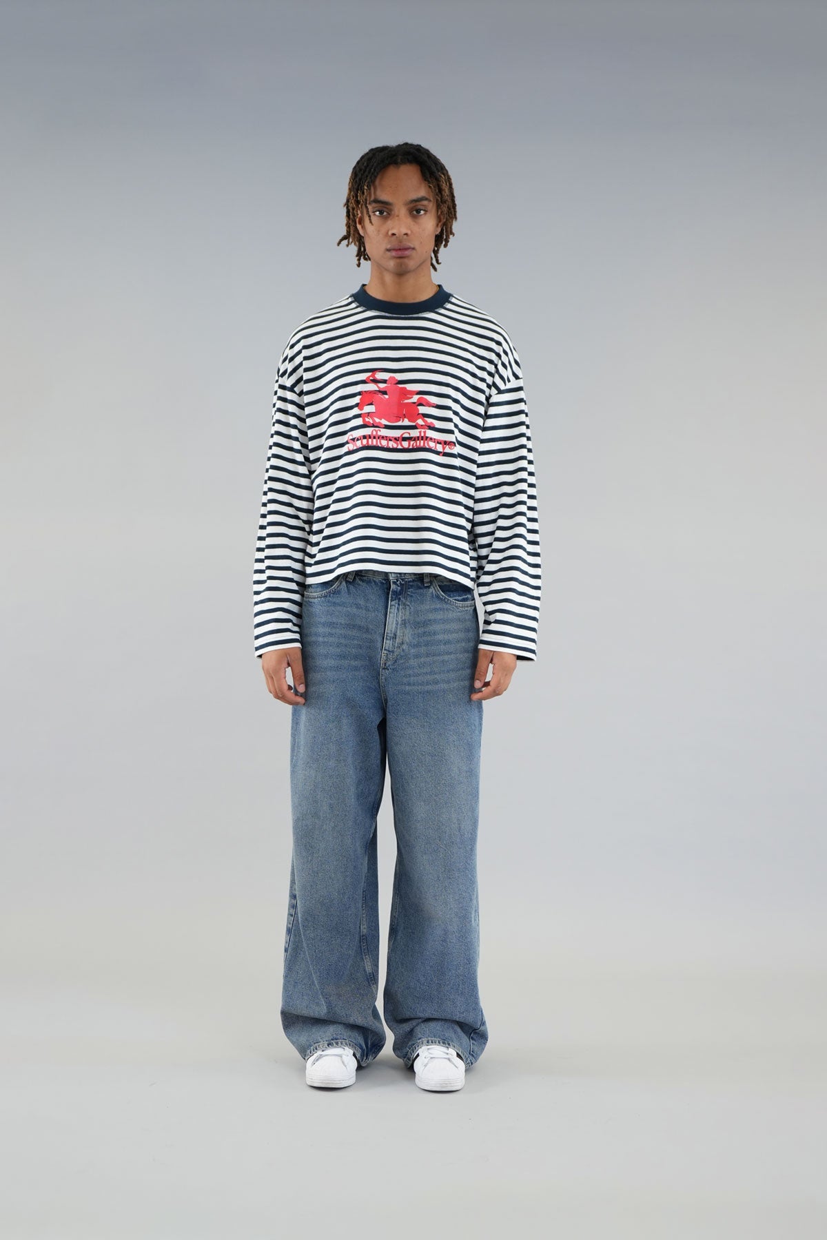 Emblem Striped Navy Longsleeve