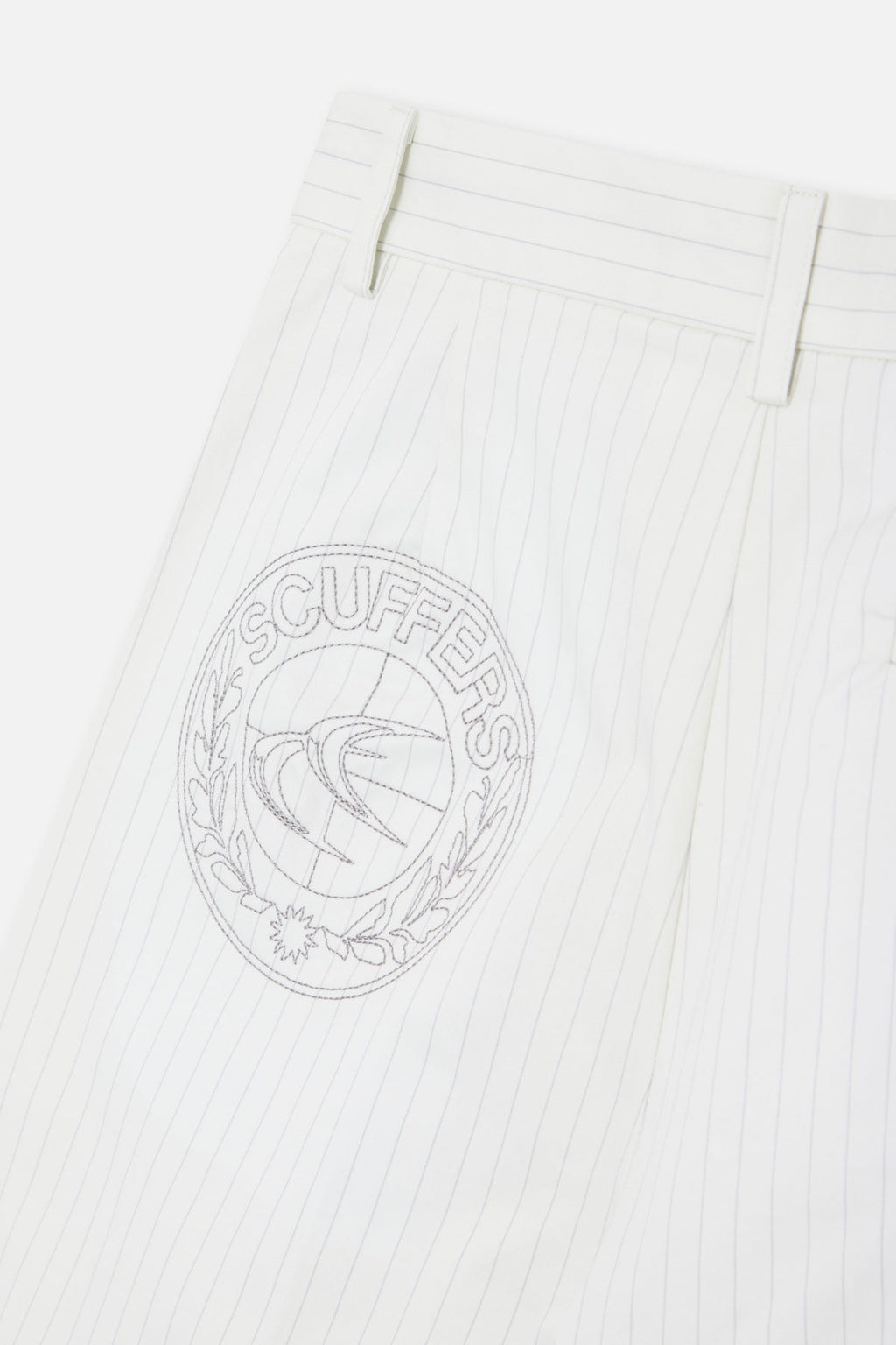 Maison Ecru Pinstripe Shorts