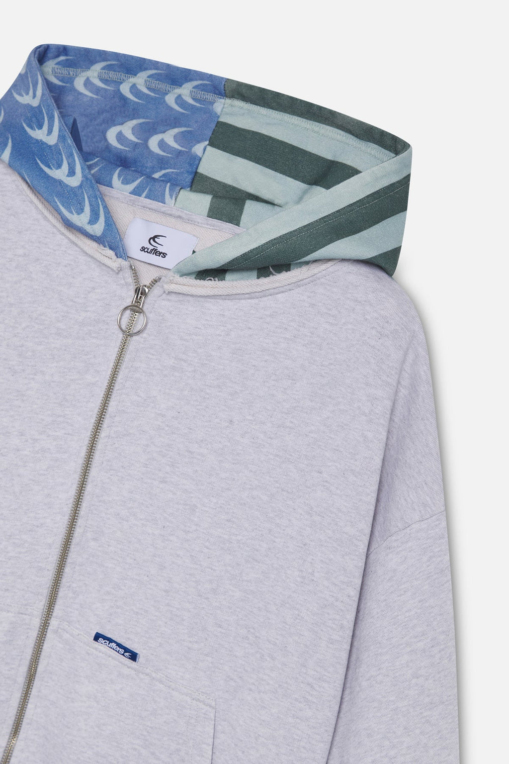 Nowhere Grey Melange Zipped Hoodie