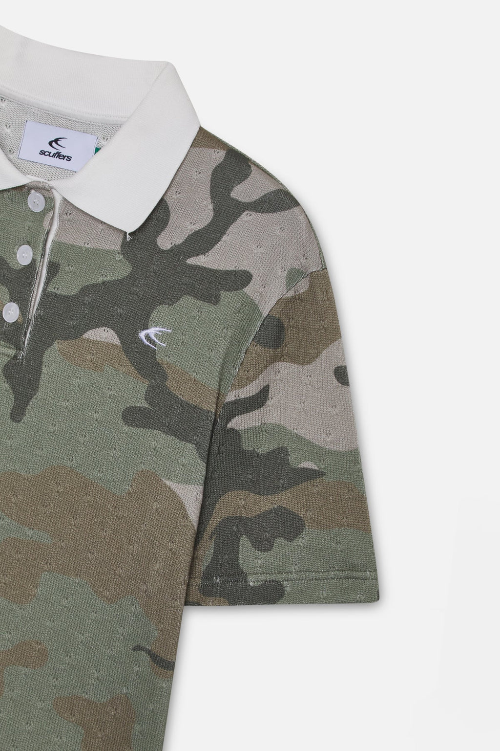 Openwork Camo Polo