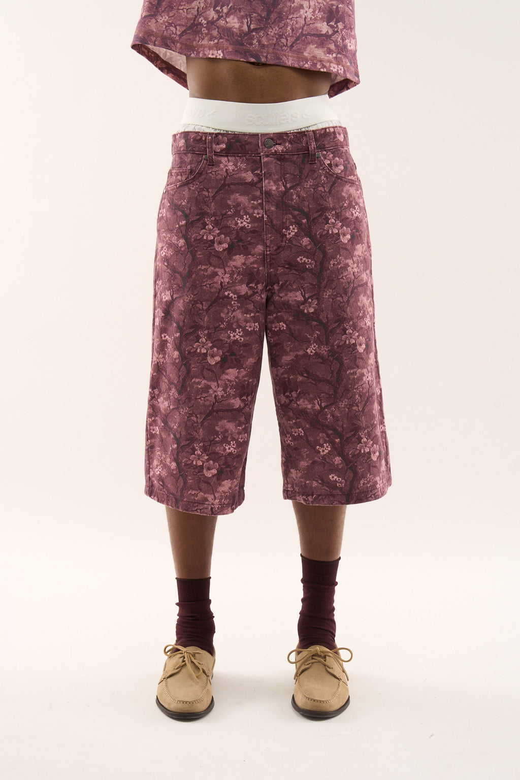 Real Flower Burgundy Jumbo Shorts
