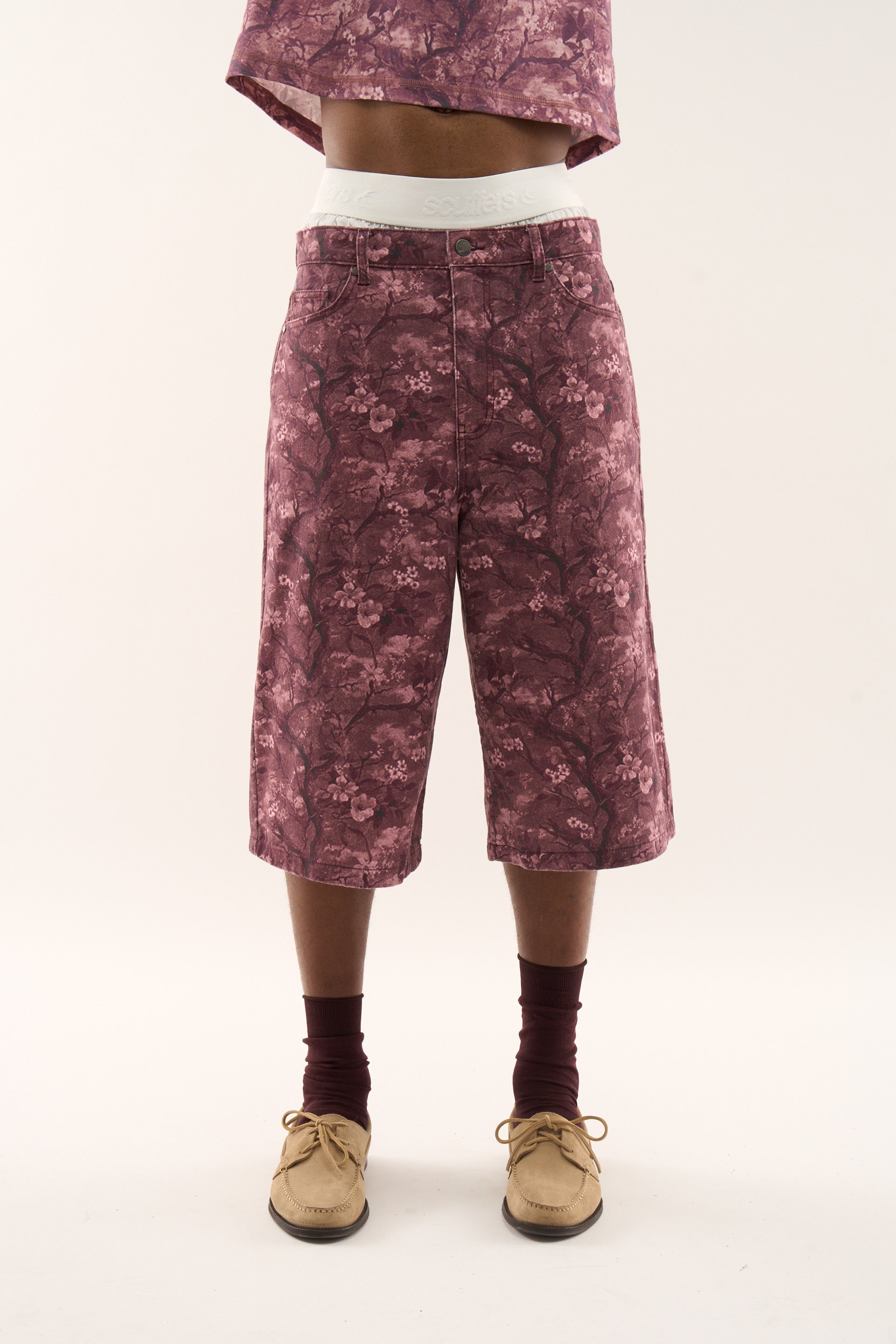 Real Flower Burgundy Jumbo Shorts