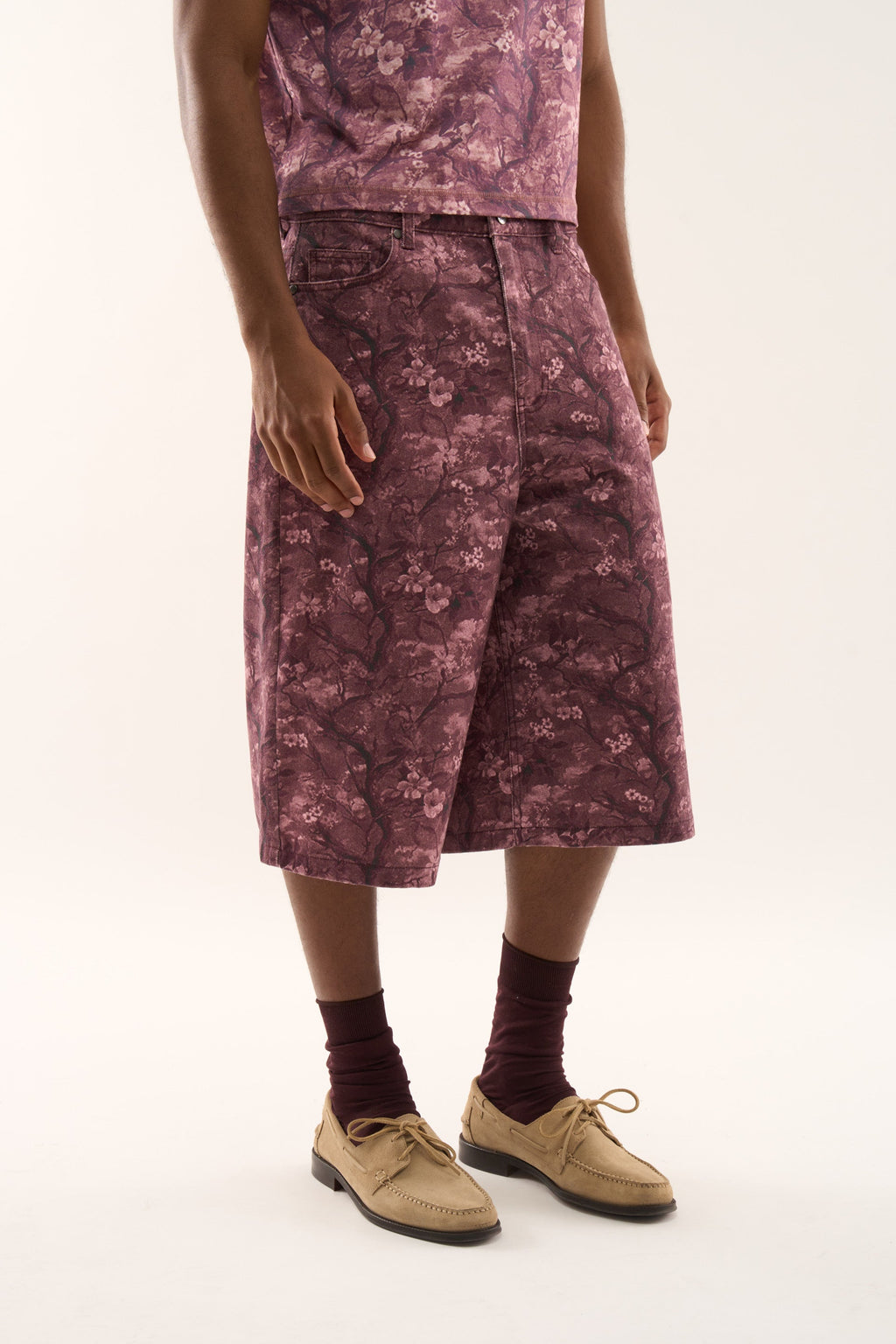 Real Flower Burgundy Jumbo Shorts