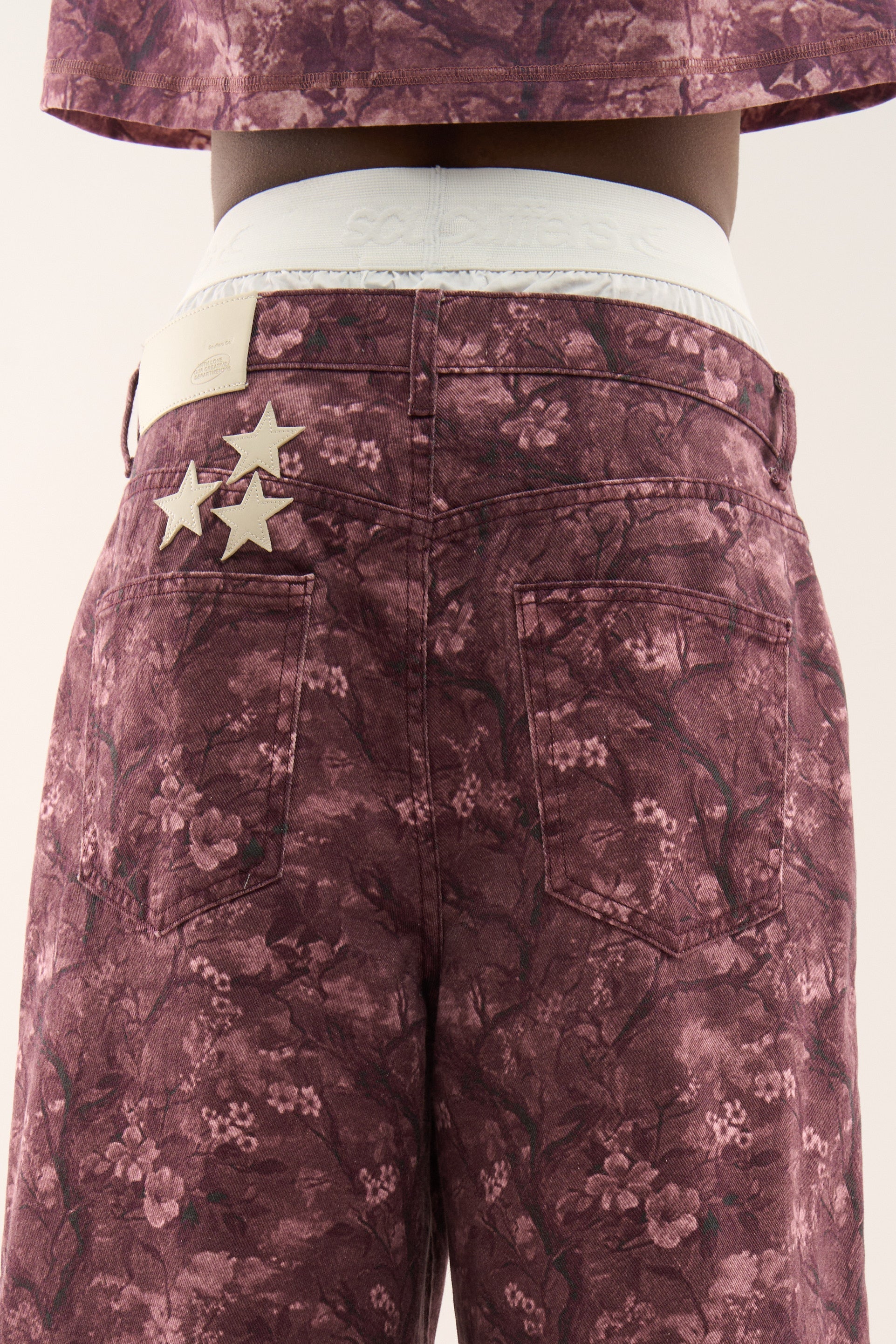 Real Flower Burgundy Jumbo Shorts