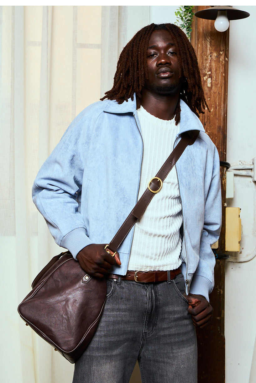 Suede Blue Raw Jacket