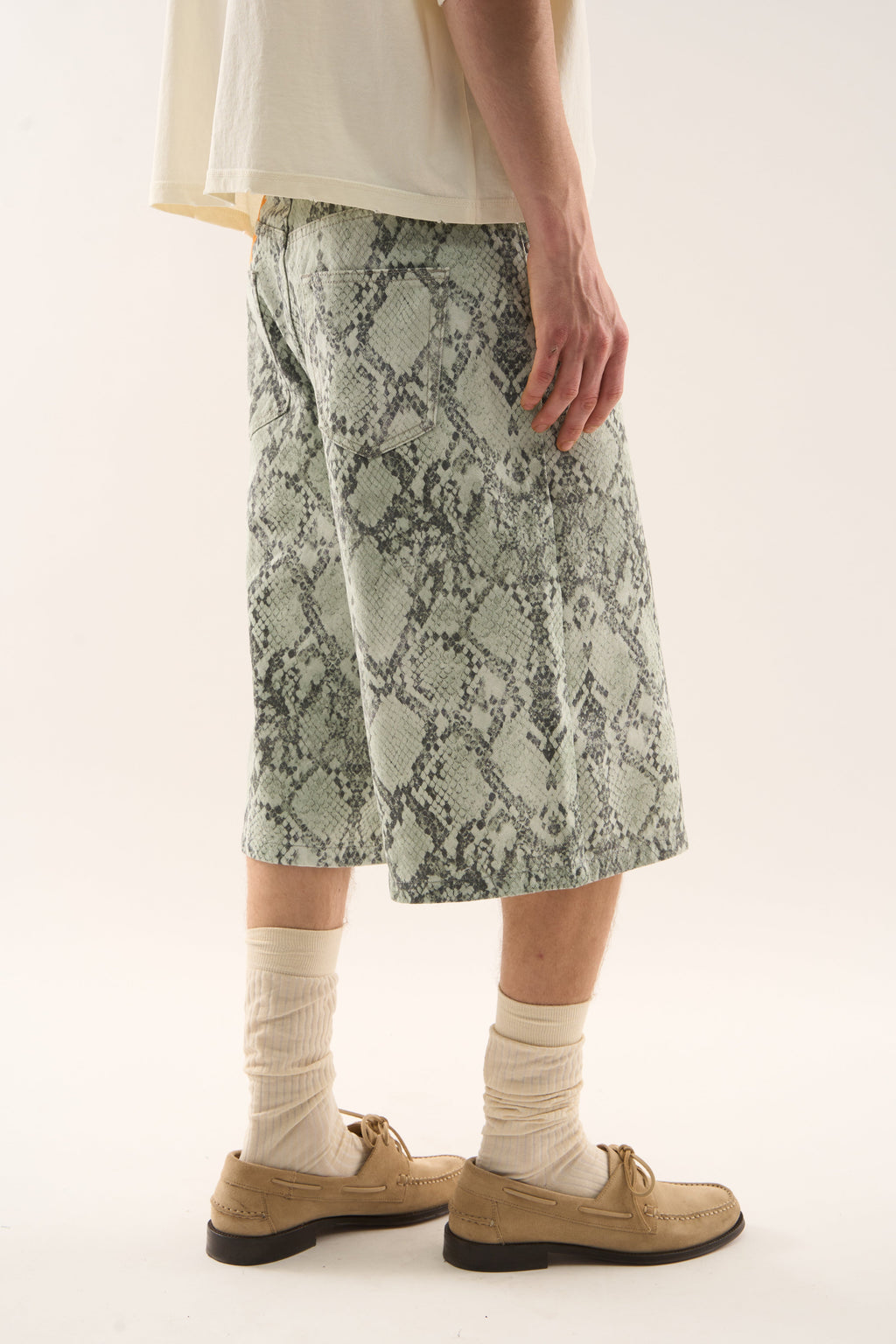 Jumbo Green Snakeprint Shorts