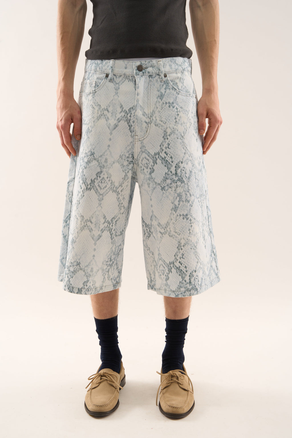 Jumbo Light Blue Snakeprint Shorts