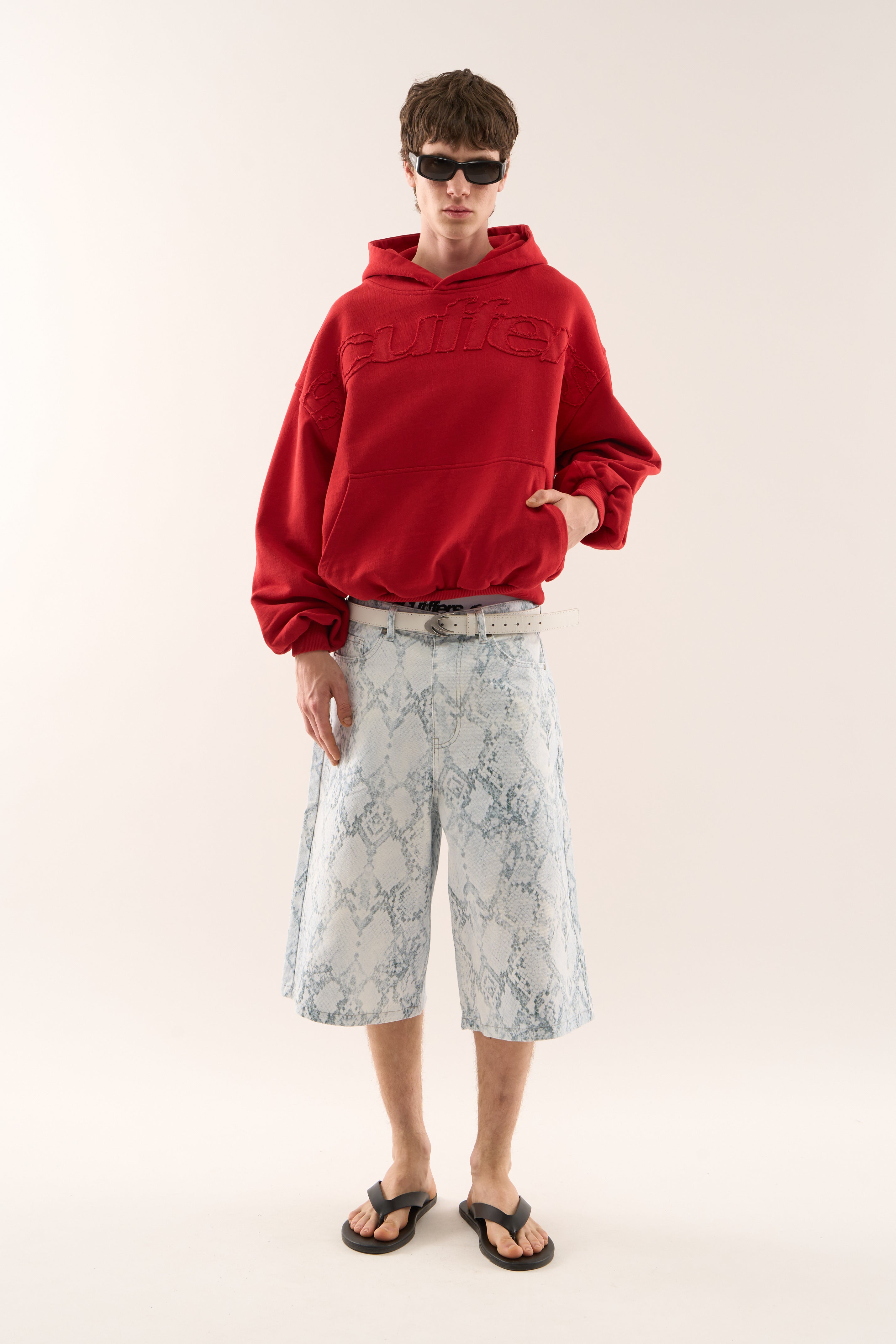 Jumbo Light Blue Snakeprint Shorts