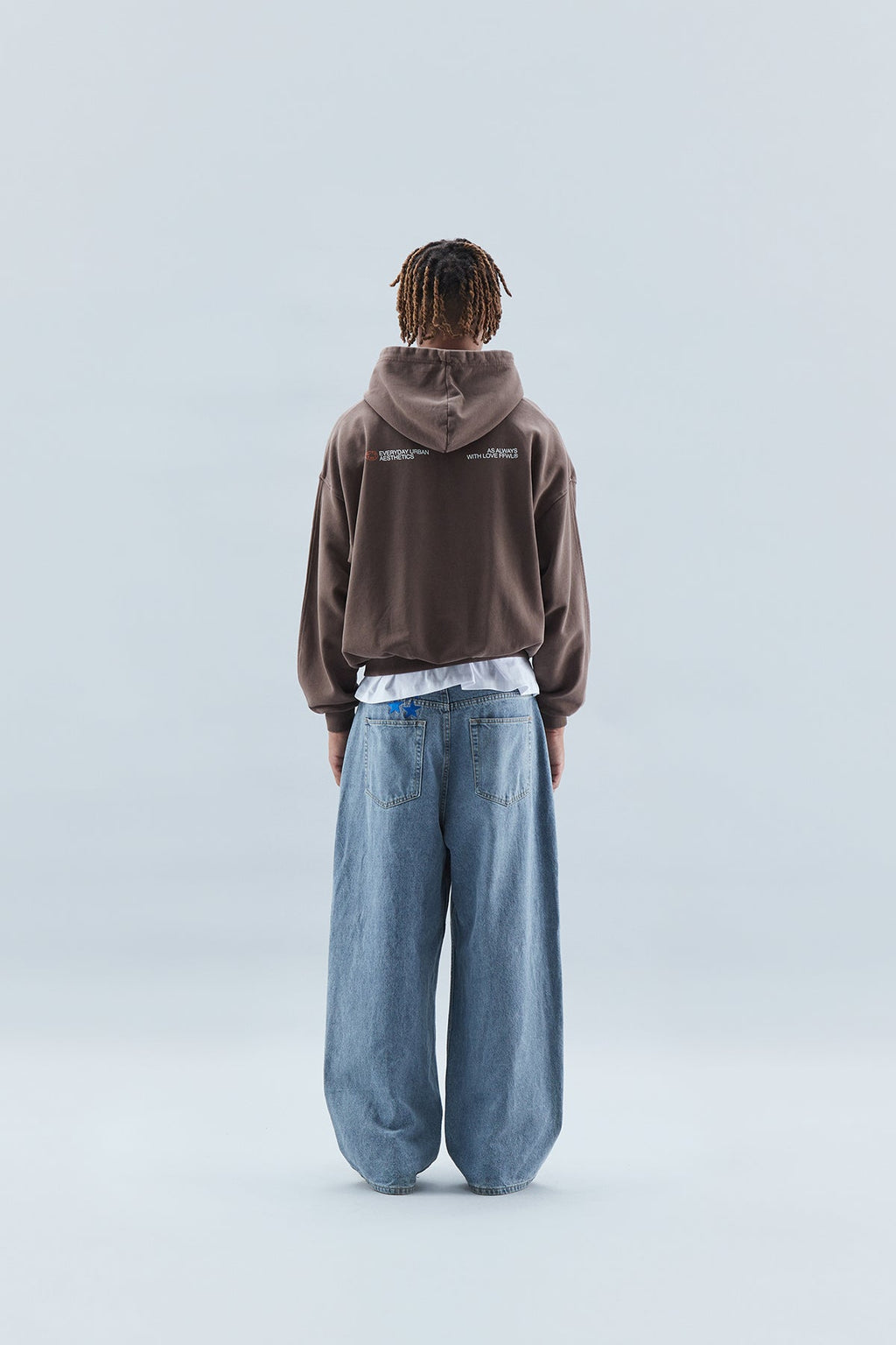 Outline Chocolate Zipped Hoodie